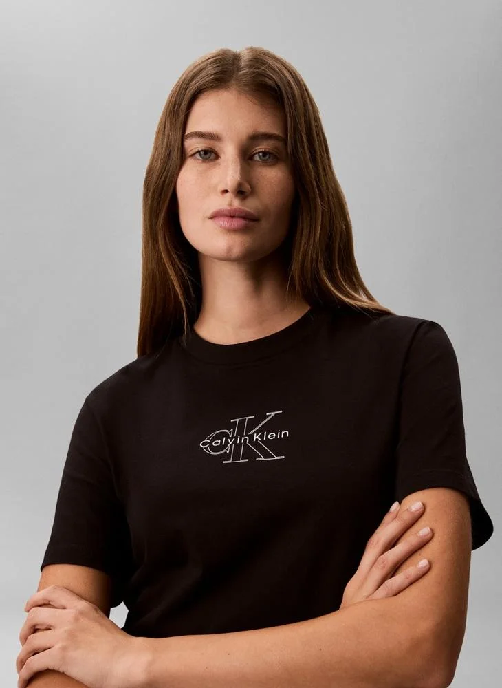 Calvin Klein Jeans  Monologo Crew Neck T-Shirt for Women | Best Price UAE