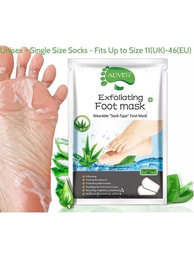 ALIVER Magical Exfoliating Socks for Feet 40gm with Natural Aloe Vera Extract  - Image 2