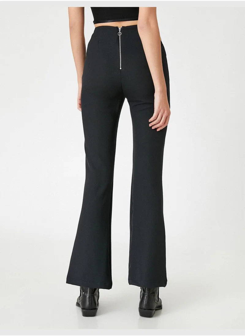 KOTON Slit Detail Cut Out Waist Trousers