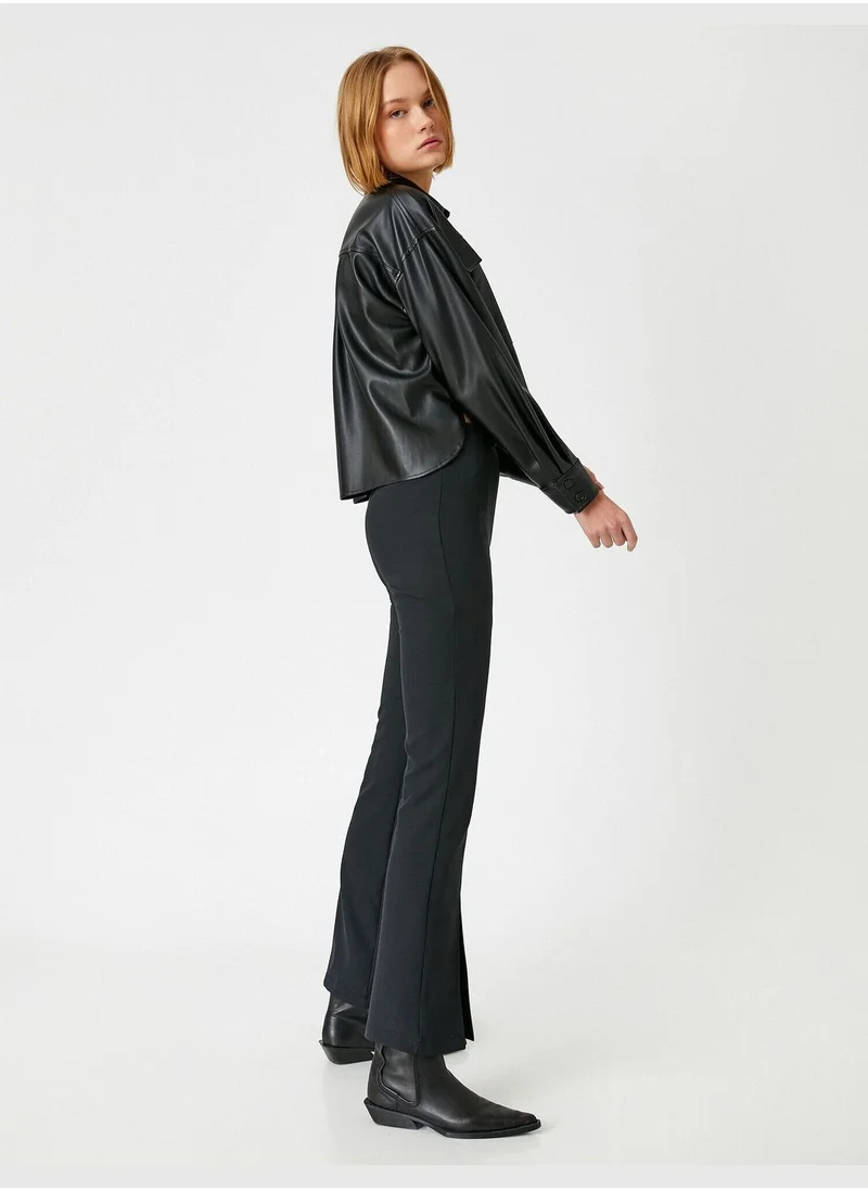 كوتون Slit Detail Cut Out Waist Trousers