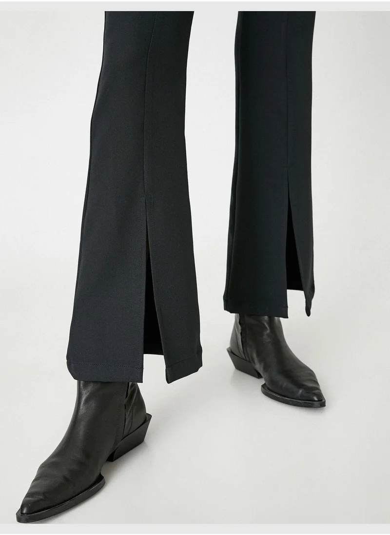 KOTON Slit Detail Cut Out Waist Trousers