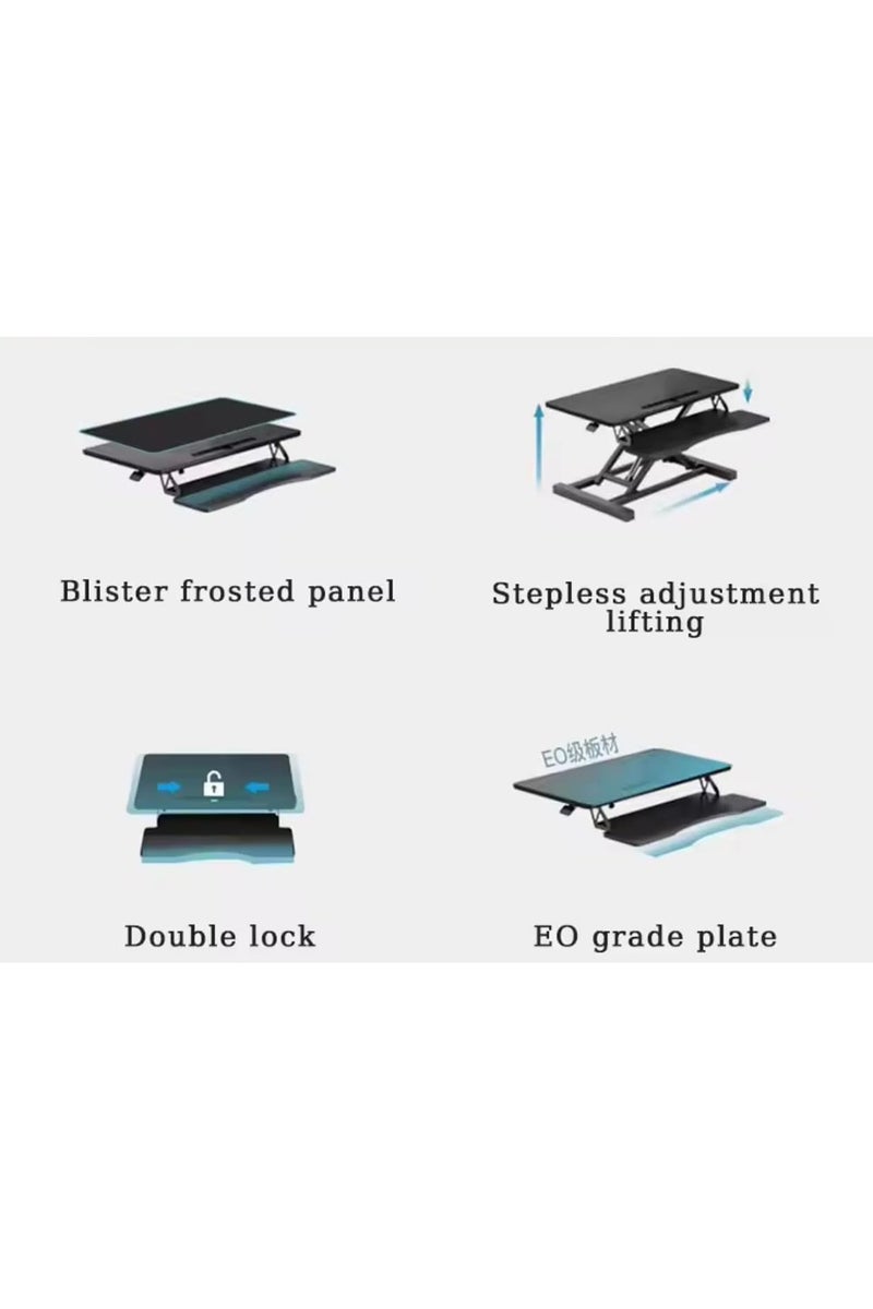 MONOGUE Desk Converter Standing Height Adjustable Sit Stand Table Riser with Keyboard Tray Gas Spring Lift Workstation - Image 5