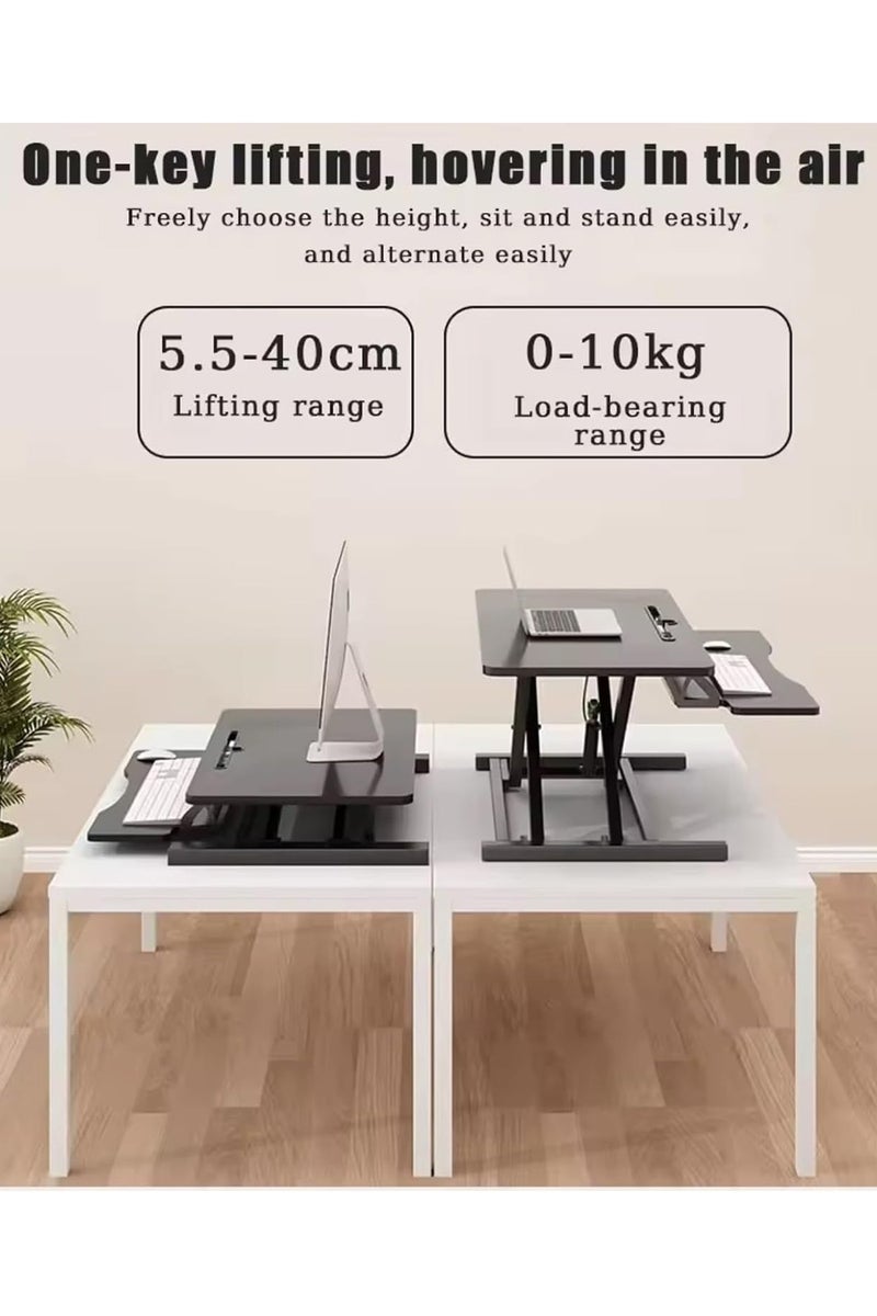 MONOGUE Desk Converter Standing Height Adjustable Sit Stand Table Riser with Keyboard Tray Gas Spring Lift Workstation - Image 3