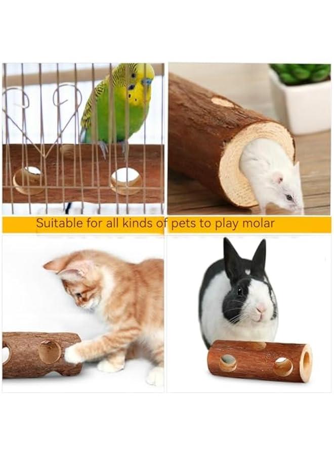 لعبة تأرجح ومنصة قفز وألعاب تسلق للقفص، مصنوعة من خشب التفاح والجوز. - Image 4