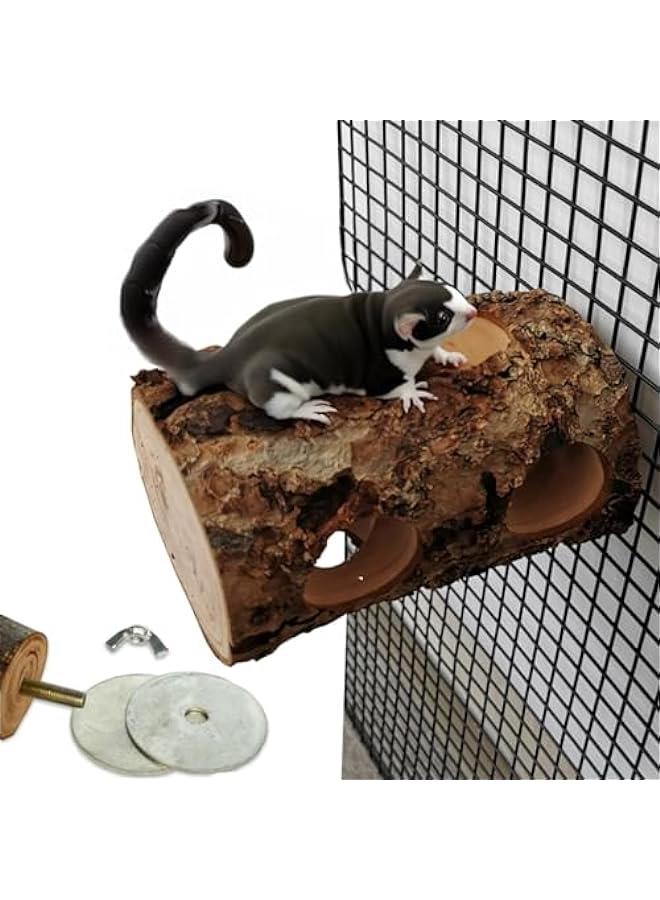 لعبة تأرجح ومنصة قفز وألعاب تسلق للقفص، مصنوعة من خشب التفاح والجوز. - Image 1