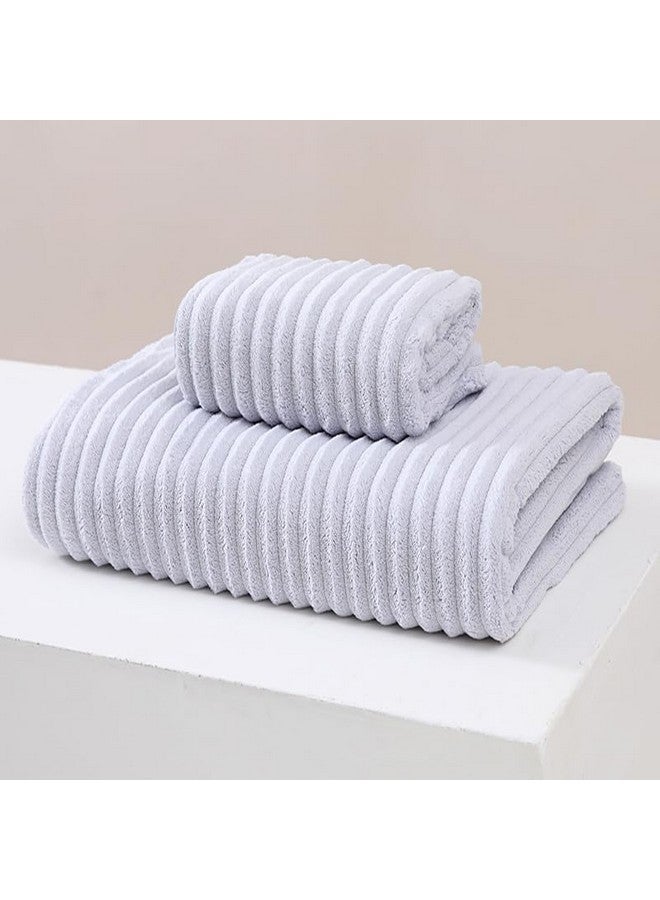 Home-Cloud مجموعة من 2 منشفة فاخرة وناعمة من هوم كلاود الكورية 400 جرام لكل متر مربع مع حلقة تعليق | 3 مرات أنعم من مناشف القطن | مجموعة من 2 (1 منشفة استحمام 142x70 + 1 منشفة وجه 70x35 سم) - Image 2