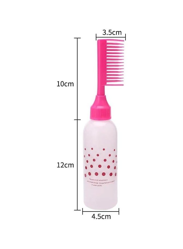 Generic Hair Dye Brush with Bottle – For Mixing and Applying Dye to Hair and Roots – Ideal for Salons – Pink Color  - Image 2