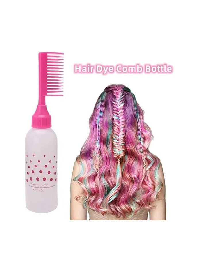 Generic Hair Dye Brush with Bottle – For Mixing and Applying Dye to Hair and Roots – Ideal for Salons – Pink Color  - Image 3