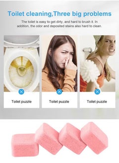oradess 12 Pcs Foaming Pink Fresh Bathroom Toilet Bowl Cleaner Tablets Deep Cleaning Limescale Calcium Rust Stain Remover Deodorizing  - Image 3