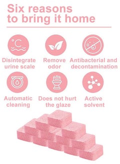 oradess 12 Pcs Foaming Pink Fresh Bathroom Toilet Bowl Cleaner Tablets Deep Cleaning Limescale Calcium Rust Stain Remover Deodorizing  - Image 2