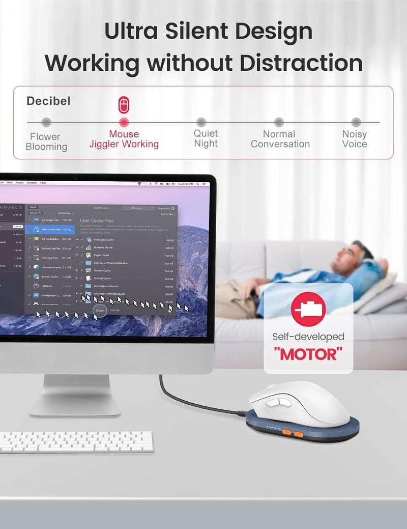 Vaydeer Ultra Slim Mouse Mover, Air 3 Jiggler with Adjustable Interval Timer, Undetectable & Noiseless, Simulates Realistic Mouse Movement, Driver-Free for Keeping The PC Active and Secure - Image 4