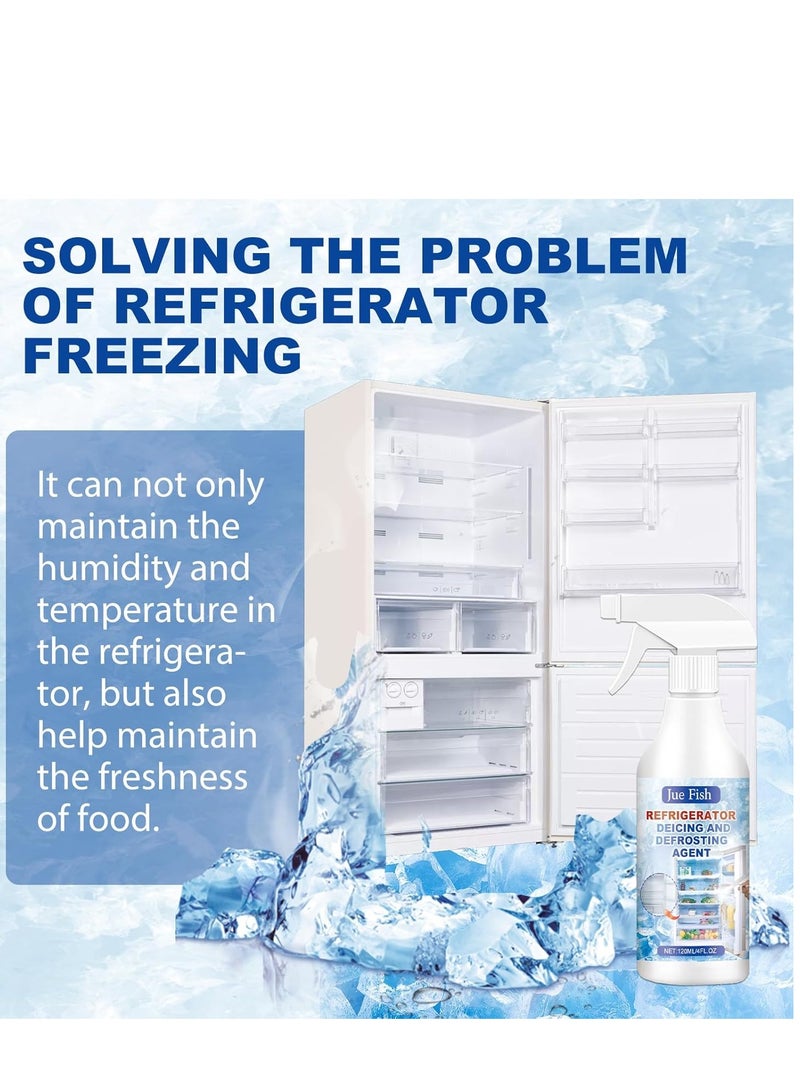 JUE-FISH Defrosting Spray for Fridge Freezer, Refrigerator Defrosting Spray, Refrigerator Deicing and Defrosting Agent, Spray for Defrosting Refrigerator and Freezer (120ml) - Image 4