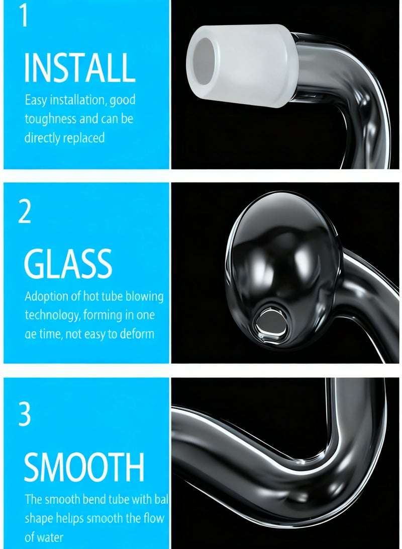 8Pcs 10mm Glass Mini inflow Pipe,Inflow Pipe Water Pump Aquarium FilterTubing, Surface Skimmer, AquariumPlanted Tank Aquascaping Fish TankAccessories, for Fish Tank - Image 1