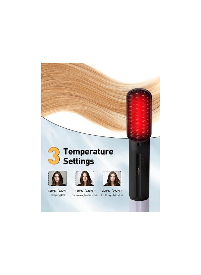 general Cordless Hair Straightening Brush, Portable Travel Mini Hair Straightening Brush, Travel Rechargeable Hair Brush, Quick Heating, Anytime Hairstyle - Image 3