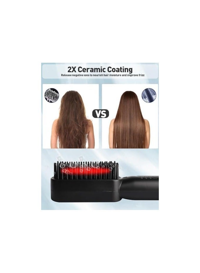 general Cordless Hair Straightening Brush, Portable Travel Mini Hair Straightening Brush, Travel Rechargeable Hair Brush, Quick Heating, Anytime Hairstyle - Image 4