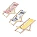 KODORIA 3pcs 112 Miniature Foldable Wooden Beach Chair Mini Deck Chair Longue Deck Chair Mini Furniture Accessories with Red Blue Stripe for Indoor Outdoor - Image 3