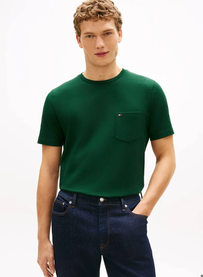 Patch Pocket Jersey Crew Neck T-Shirt