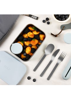 BEOLA Stainless Steel Lunch Box Food Container with sauce cup - 900ml, Ice Blue  - Image 5