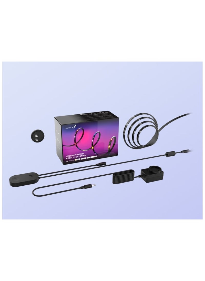 Yeelight - Yeelight Obsid RGBIC Light Strip | LED | 16M Colors | Pixel level DIY & control | Sleek black base | Trimmable & Extendable to 16.4 ft - Image 1