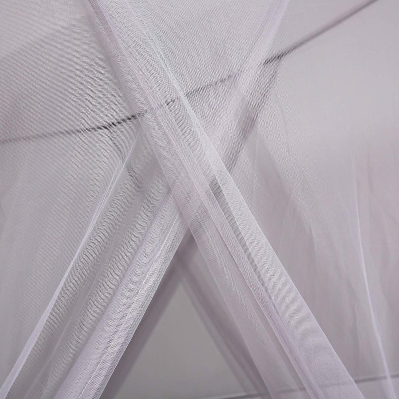 Mengersi 4 Corner Post Elegant Canopy Bed Curtains for Full Queen King Bed,Mosquito Net Suitable for Indoor Outdoor Net(Gray, L87xW79xH98 inch) - Image 3