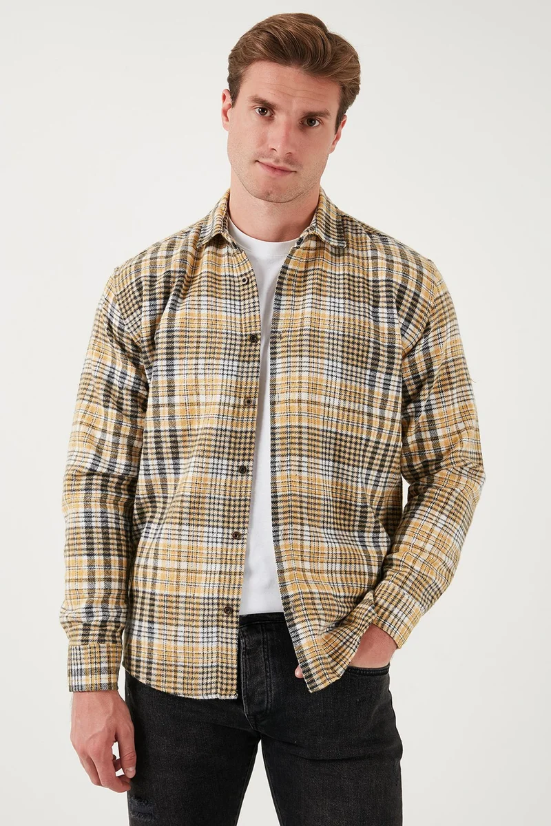 بوراتي Plaid Patterned Cotton Regular Fit Winter Shirt Men's Shirt 5896601