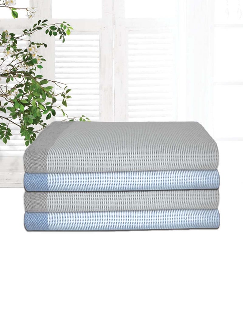 Athom Living Iris Cotton Bath Towel Soft Absorbent Lightweight Ideal for Home Gym and Travel Pack of 4 - Image 3