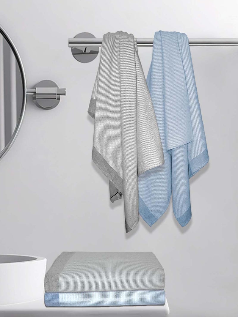 Athom Living Iris Cotton Bath Towel Soft Absorbent Lightweight Ideal for Home Gym and Travel Pack of 4 - Image 1