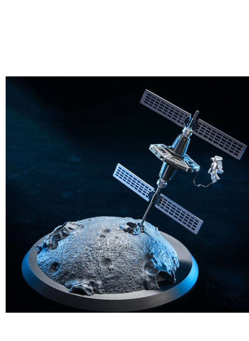 Furtey - Big Satellite Astronaut Spacewalk On Moon Craftsman Handmade Model Art Craftwork Toy For Kids  Livingroom Bedroom Desk Office Decor Gift - Image 1
