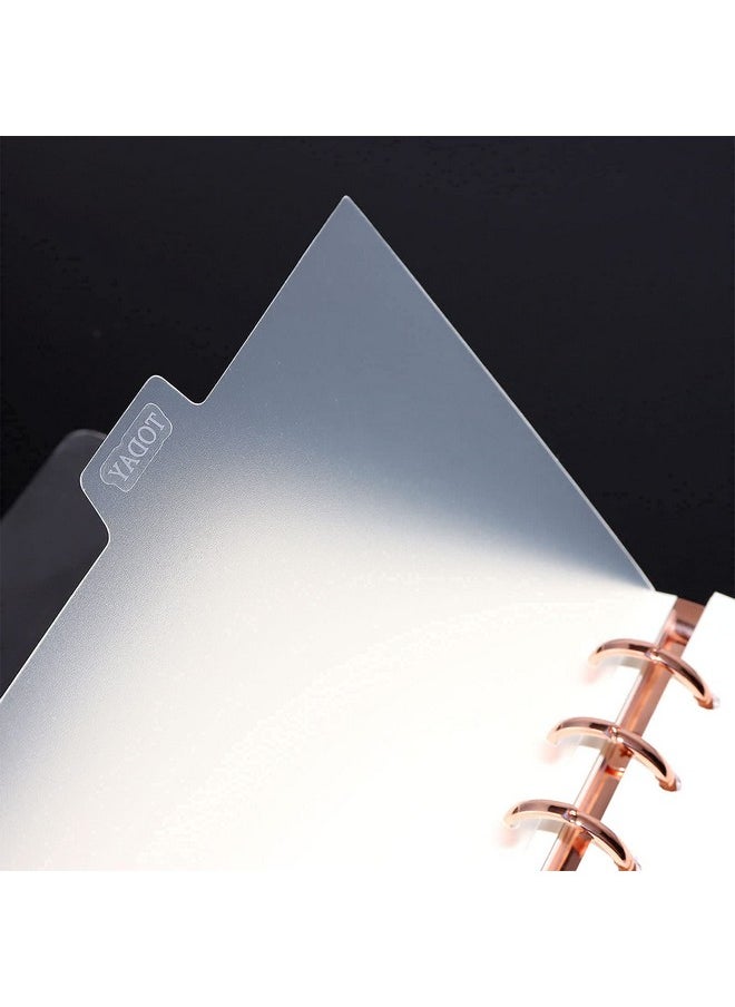 6Tab A6 Transparent Binder Tabs Divider Index With Tabs Stickers 6 Rings Clear Pvc Index Tab Divider Page Sheets For 6 Holes Binder Planner Journal Notebook (Divider Set)