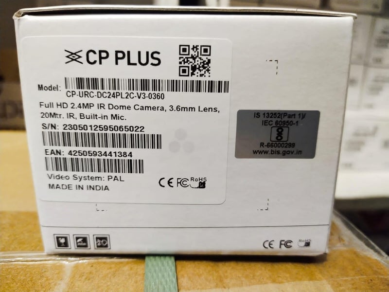 CP PLUS 2.4MP IR Dome Security Camera | 3.6mm Fixed Lens | Max 25/30fps at 2.4MP | DWDR, Day/Night (ICR) | IR Range of 20 Mtrs., Smart IR | Support Built-in Mic - CP-URC-DC24PL2C-V3 - Image 3