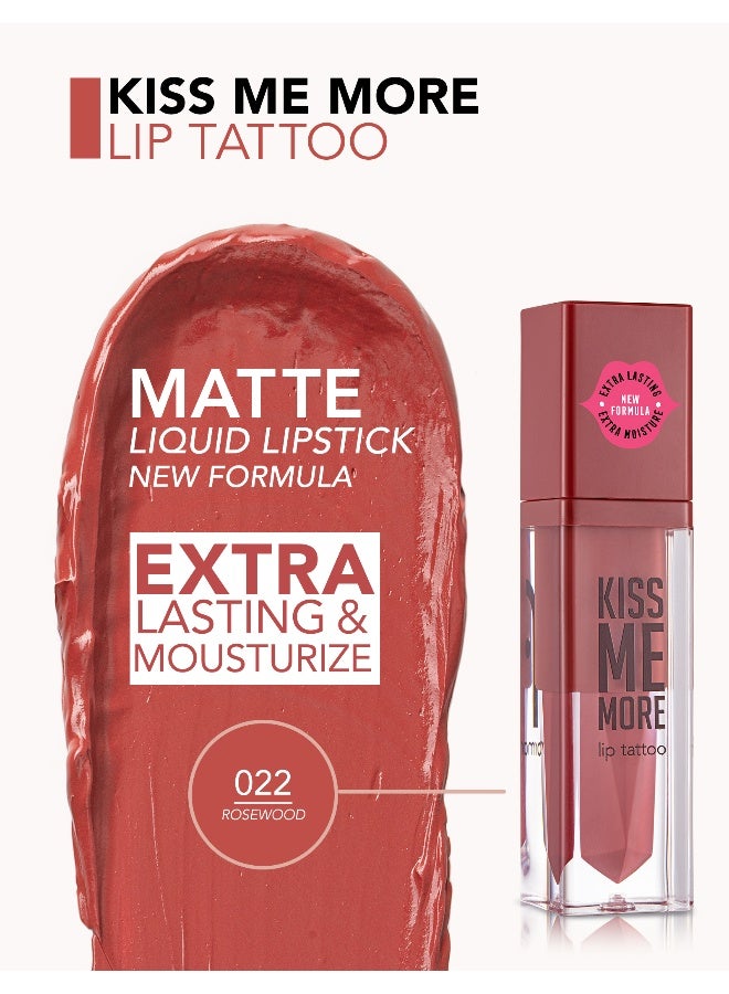 flormar Kiss Me More Lip Tattoo – 022 Rosewood – Matte Finish Liquid Lipstick, High Pigment Color, Long-Wear Comfort, Smooth Even-Looking Application - Image 4