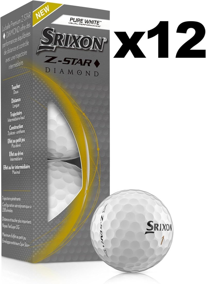 Srixon Z-Star Diamond Golf Balls, Diamond 2, White - Image 5