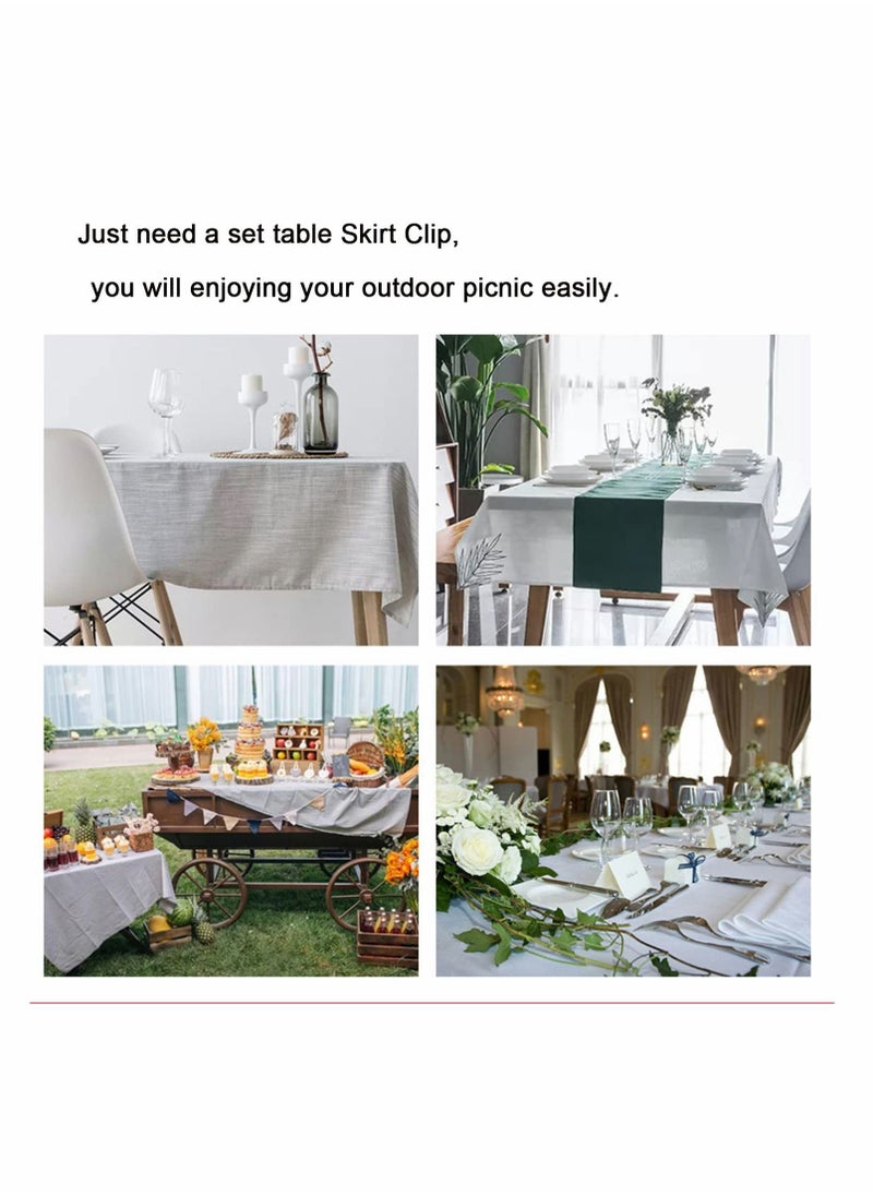 KASTWAVE - Outdoor Tablecloth Clips, 12 Pcs Large Table Cover Clamps for 2 Inch Thick Tables, Flexible Stainless Steel Picnic Table Cloth Clips Holders for Home Party & Picnic(Silver) - Image 1