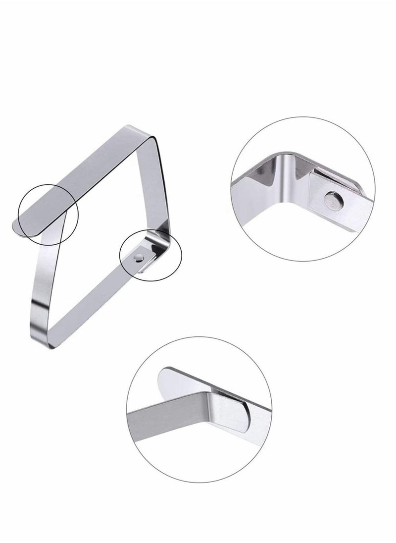 KASTWAVE - Outdoor Tablecloth Clips, 12 Pcs Large Table Cover Clamps for 2 Inch Thick Tables, Flexible Stainless Steel Picnic Table Cloth Clips Holders for Home Party & Picnic(Silver) - Image 1