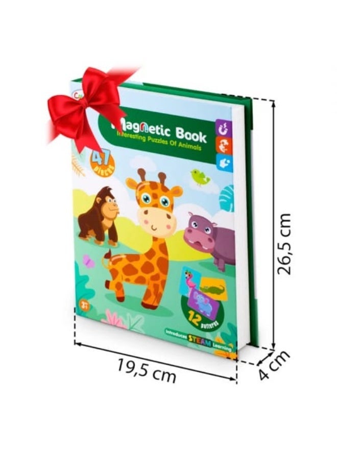 Magnetic Puzzle Book – Safari Animals (47 Pieces) - Image 2