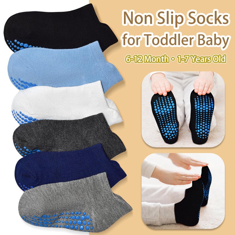 HYCLES Toddler Grip Ankle Socks, Non Slip Baby Sock Anti-Slip Kid Socks for Boys Girls 3-5T - Image 2