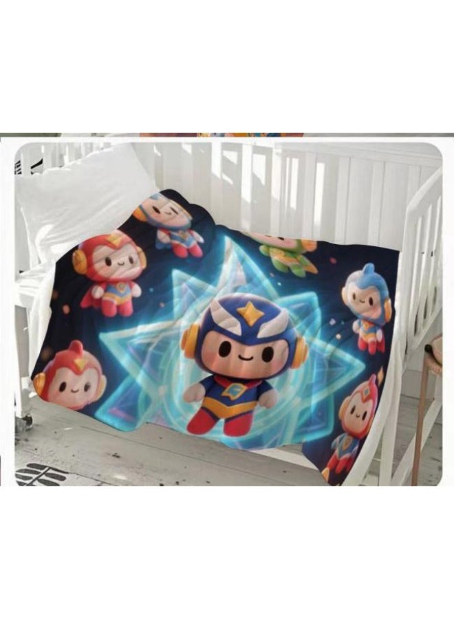 general Children's or student cartoon flannel thin blanket (warm and comfortable, suitable for sleep, games) 100cm*150cm - 301 - Image 3