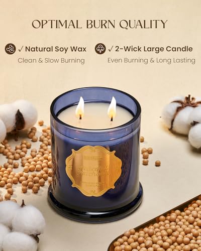 M&SENSE Patchouli Candles for Home Scented, Organic Soy Wax Non Toxic, Relaxing Fall Winter Candles for Spa Meditation, 2 Wick 12.7oz 75 Hour Long Lasting,Thanksgiving Christmas Gift - Image 4
