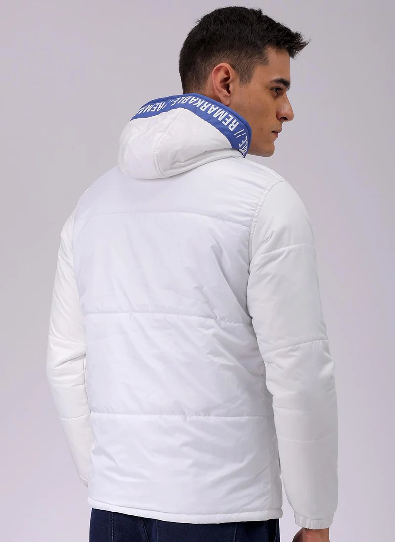 The Indian Garage Co Men Slim Fit Graphic Puffer Jackets