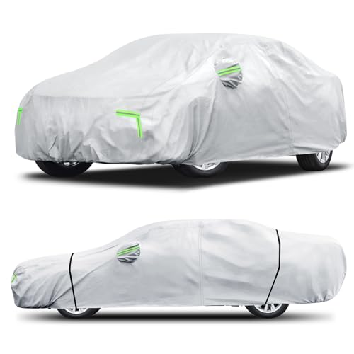 Qualencey Car Cover Custom Fit for Toyota Camry 1996-2025,Honda Accord 2001-2025,6 Layers Truck Cover Waterproof All Weather for Automobiles,Outdoor Full Exterior Cover,Rain, Sun, Wind Protection,Silver - Image 1