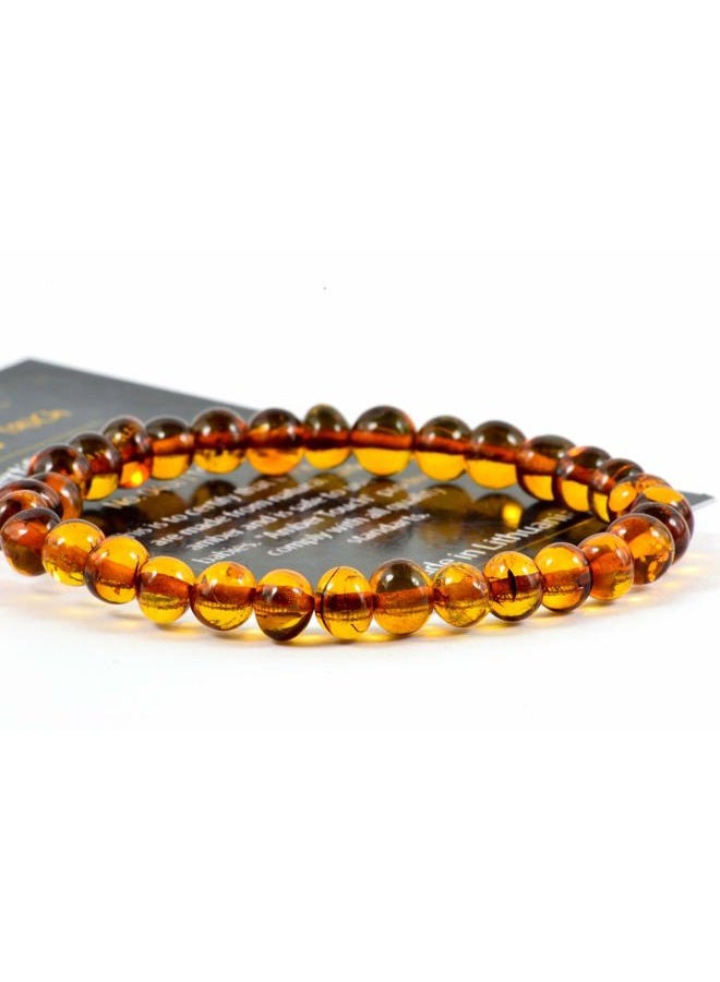 Amber-Touch Baltic Bracelet for Adults Made on Elastic Band – Carpal Tunnel, Arthritis, Headache, Migraine Pain Relief, 7 inch, - Image 3