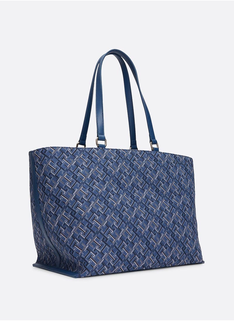 Tommy Hilfiger Plus Tommy Hilfiger Plus TH Monogram Jacquard Canvas Tote  - Image 5