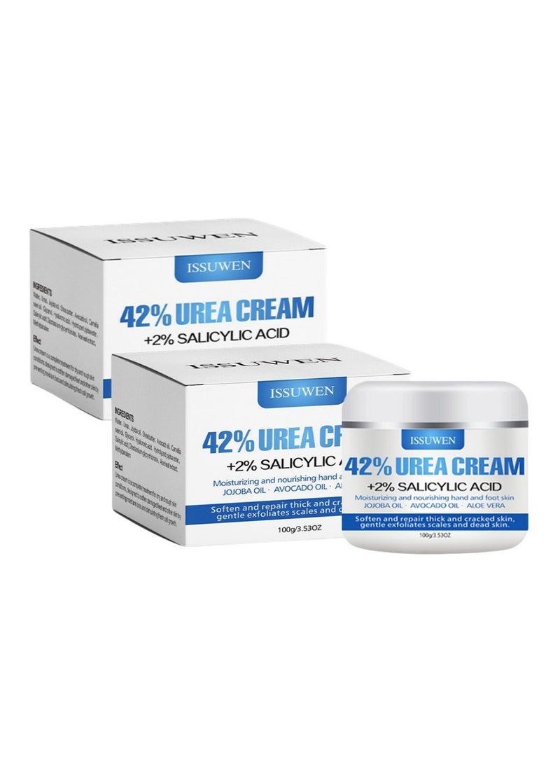 ISSUWEN 2-PACK Urea Cream 42%, Anti-Crack Moisturizing Cream for Hands and Feet 100g*2 - Image 1