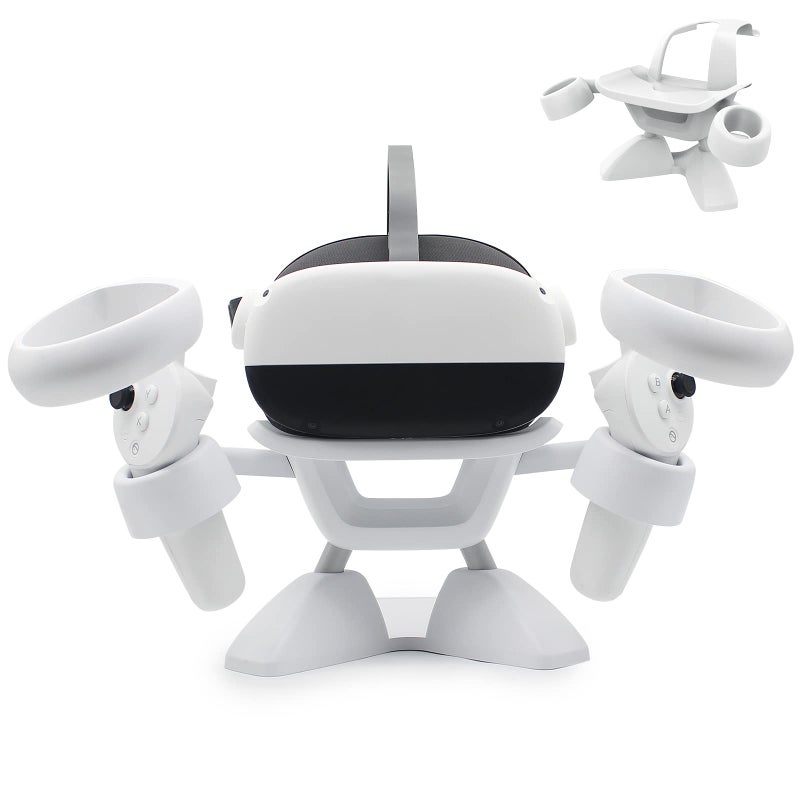 Dollox VR Stand VR Headset Stand VR Display Holder Storage Virtual Reality Headset Desktop Display Stand for Oculus Quest 2 Quest 33s Rift Rift S Valve Index Headsets Touch Controllers - Image 2