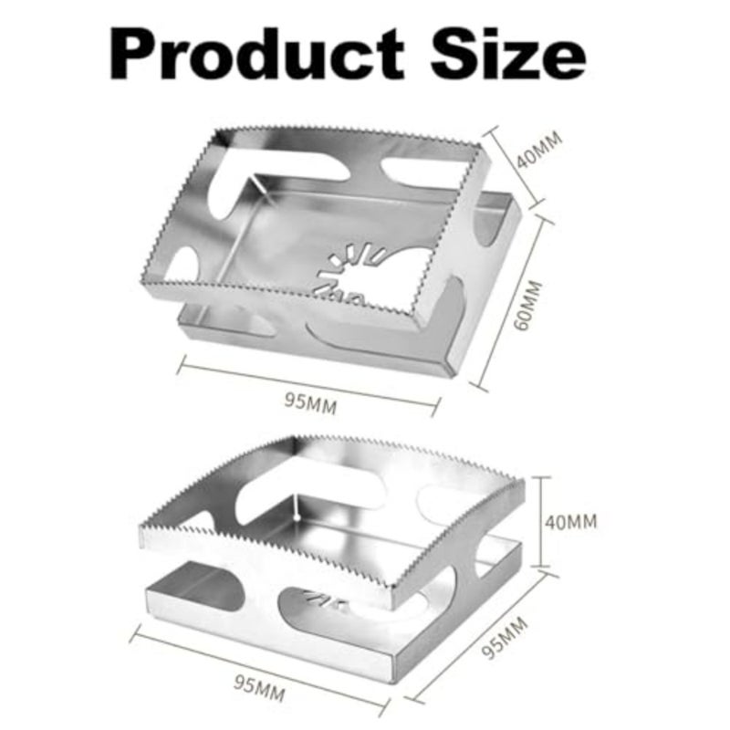 Square Slot Cutter, Stainless Steel Outlet Cutter Cut Outs for Oscillating Power Multi-Tools to Cut in Single Gang Wall Boxes, for Drywall, Wood, Plastic Metal, Efficient Carving Tool, Rectangle + Square - Image 2