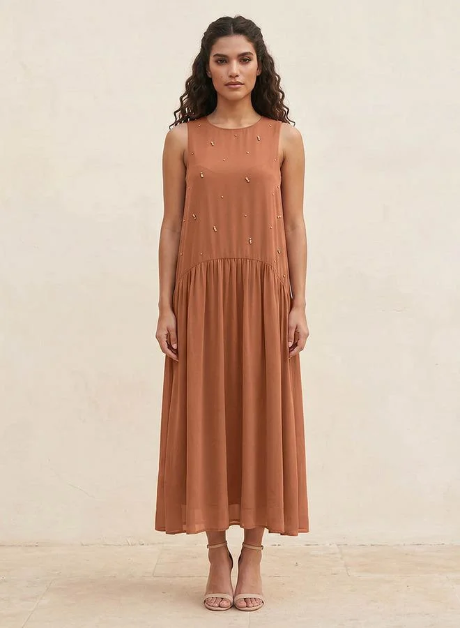 Iconic Iconic Embellished Sleeveless Maxi Dress