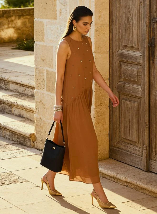 Iconic Embellished Sleeveless Maxi Dress