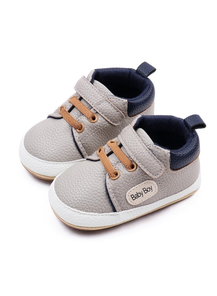 DecoLoral DECOR ME Grey Leather Toddler shoes for Boys (US Size 5)  - Image 4