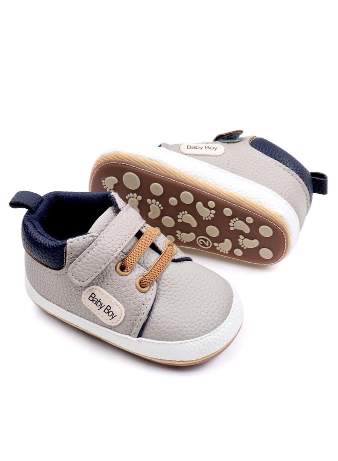 DecoLoral DECOR ME Grey Leather Toddler shoes for Boys (US Size 5)  - Image 3