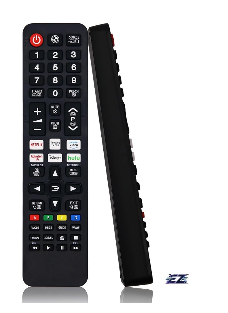 New Replacement Samsung Remote Control with Six Quick Access Buttons for LCD, LED, UHD, QLED TVs – Guaranteed to Work, Three-Year Warranty with Battery
